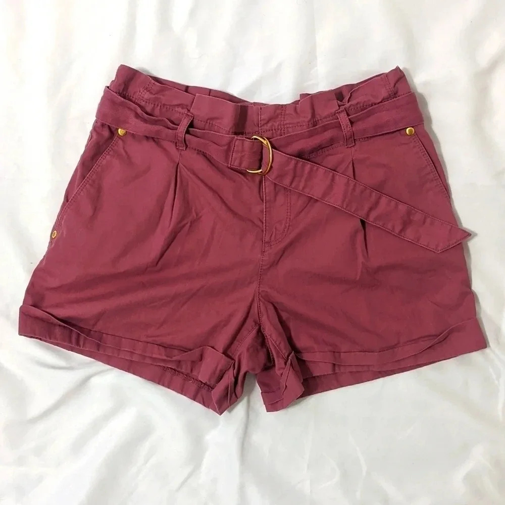 Loft Paperbag Shorts, color Dusty Rose Pink, size 2
